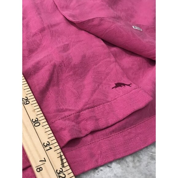 Tommy Bahama Shirt Mens XXL Pink Silk Button Up Casual Beach Resortwear Boho - Picture 7 of 9
